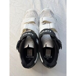 Giro Mens Road Cycling Shoes White Black Ratchet Strap Cleats Size 45